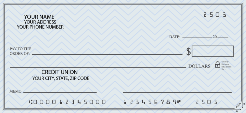 Imagen de un cheque en blanco.