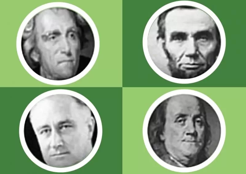 Cuatro retratos de presidentes de los EE. UU.